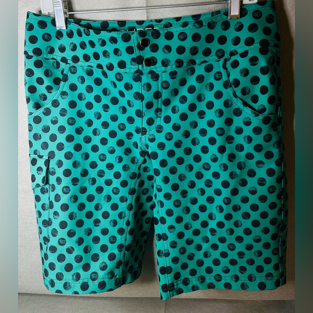 Shredly Polka Dot Bike Shorts - Teal and Black